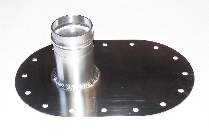 Tankplatte oval gerader Stutzen - steckbar